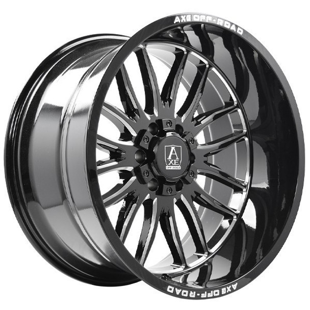 AXE Offroad Wheels Hades Gloss Black Milled 20x10 -19mm Offset 5x127 (5x5),5x139.7 (5x5.5) | Fits Jeep Wrangler 07-Present and Jeep Gladiator