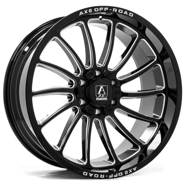 AXE Offroad Wheels Chronus Gloss Black Milled 22x10 -19mm Offset 8x170 AXE Offroad Wheels Chronus Gloss Black Milled 22x10 -19mm Offset 8x170