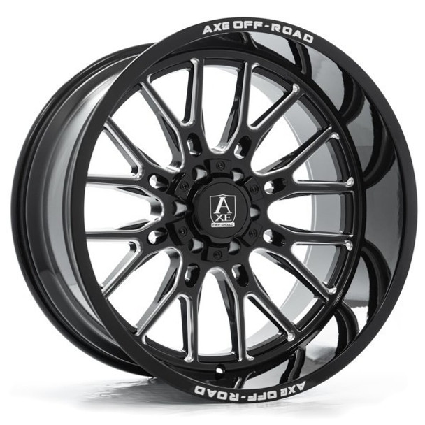 AXE Offroad Wheels Atlas Gloss Black Milled 20x10 -19mm Offset 8x170 AXE Offroad Wheels Atlas Gloss Black Milled 20x10 -19mm Offset 8x170