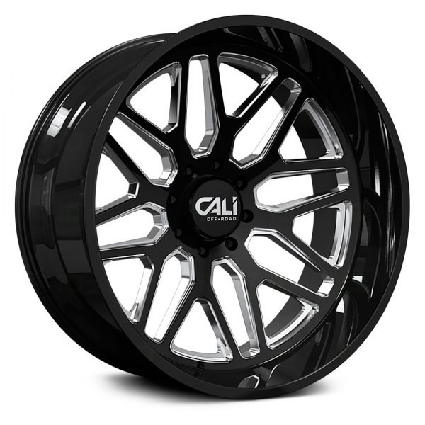 Cali Offroad Wheels Invader 9115 Gloss Black Milled 20x10 -25mm Offset 5x127 (5x5) | Fits Jeep Wrangler 07-Present and Jeep Gladiator
