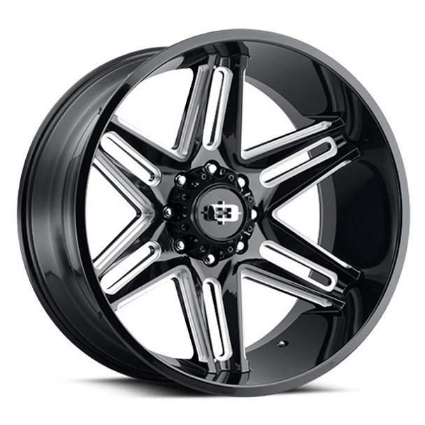 Vision Wheels Razor 363 Gloss Black Milled Spoke 22x12 -51mm Offset 5x127 (5x5) | Fits Jeep Wrangler 07-Present and Jeep Gladiator Vision Wheels Razor 363 Gloss Black Milled Spoke 22x12 -51mm Offset 5x127 (5x5) | Fits Jeep Wrangler 07-Present and Jeep Gladiator