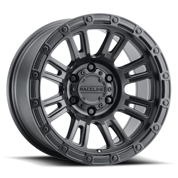 Raceline Wheels Compass 956B Satin Black 17x9 -12mm Offset 5x127 (5x5) | Fits Jeep Wrangler 07-Present and Jeep Gladiator Raceline Wheels Compass 956B Satin Black 17x9 -12mm Offset 5x127 (5x5) | Fits Jeep Wrangler 07-Present and Jeep Gladiator