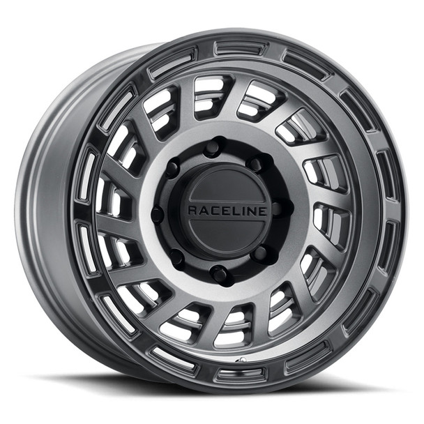 Raceline Wheels Halo 957GB Satin Gunmetal with Black Ring 17x8.5 0mm Offset 5x127 (5x5) | Fits Jeep Wrangler 07-Present and Jeep Gladiator Raceline Wheels Halo 957GB Satin Gunmetal with Black Ring 17x8.5 0mm Offset 5x127 (5x5) | Fits Jeep Wrangler 07-Present and Jeep Gladiator