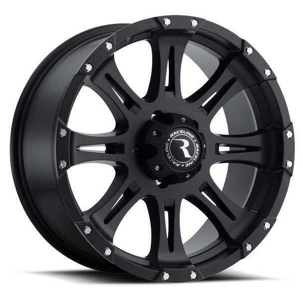 Raceline Wheels Raptor 981 Matte Black 16x8 0mm Offset 5x127 (5x5) | Fits Jeep Wrangler 07-Present and Jeep Gladiator Raceline Wheels Raptor 981 Matte Black 16x8 0mm Offset 5x127 (5x5) | Fits Jeep Wrangler 07-Present and Jeep Gladiator