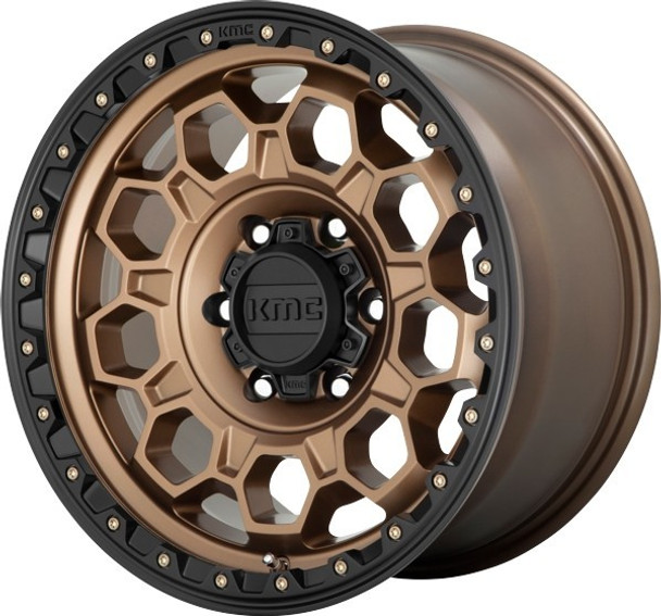 KMC Wheels Trek KM545 Matte Bronze w/ Black Lip 17x9 18mm Offset 5x127 (5x5) | Fits Jeep Wrangler 07-Present and Jeep Gladiator KMC Wheels Trek KM545 Matte Bronze w/ Black Lip 17x9 18mm Offset 5x127 (5x5) | Fits Jeep Wrangler 07-Present and Jeep Gladiator