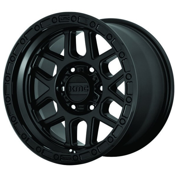 KMC Wheels Mesa KM544 Satin Black with Gloss Black Lip 17x9 18mm Offset 5x127 (5x5) | Fits Jeep Wrangler 07-Present and Jeep Gladiator KMC Wheels Mesa KM544 Satin Black with Gloss Black Lip 17x9 18mm Offset 5x127 (5x5) | Fits Jeep Wrangler 07-Present and Jeep Gladiator