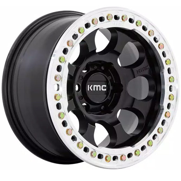 KMC Wheels Riot Beadlock KM237 Satin Black With Machined Ring 17x8.5 0mm Offset 5x127 (5x5) | Fits Jeep Wrangler 07-Present and Jeep Gladiator KMC Wheels Riot Beadlock KM237 Satin Black With Machined Ring 17x8.5 0mm Offset 5x127 (5x5) | Fits Jeep Wrangler 07-Present and Jeep Gladiator