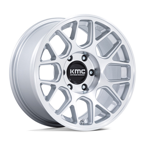 KMC Wheels Hatchet KM730 Gloss Silver Machined Face 17x8.5 -10mm Offset 6x114.3 (6x4.5)