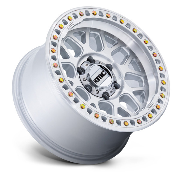 KMC Wheels KM549 GRS Gloss Silver Machined Face 17x8.5 0mm Offset 5x127 (5x5) | Fits Jeep Wrangler 07-Present and Jeep Gladiator