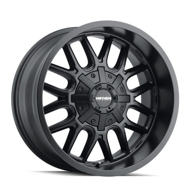 Mayhem Wheels Cogent 8107 Matte Black 17x9 -12mm Offset 5x127 (5x5),5x139.7 (5x5.5) | Fits Jeep Wrangler 07-Present and Jeep Gladiator