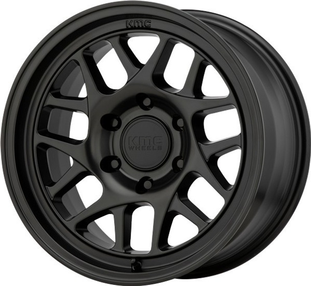 KMC Wheels Bully OL KM717 Satin Black 16x8 0mm Offset 5x127 (5x5) | Fits Jeep Wrangler 07-Present and Jeep Gladiator KMC Wheels Bully OL KM717 Satin Black 16x8 0mm Offset 5x127 (5x5) | Fits Jeep Wrangler 07-Present and Jeep Gladiator