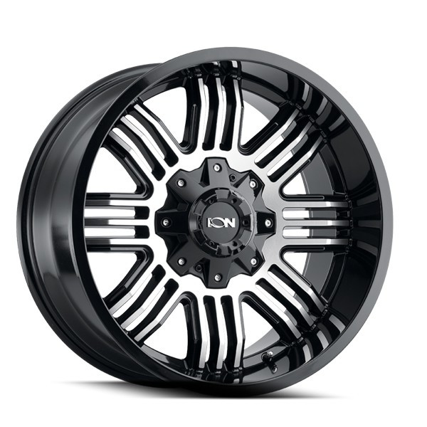 ION Alloy Wheels 144 Black Machined 20x10 -19mm Offset 5x127 (5x5),5x139.7 (5x5.5) | Fits Jeep Wrangler 07-Present and Jeep Gladiator