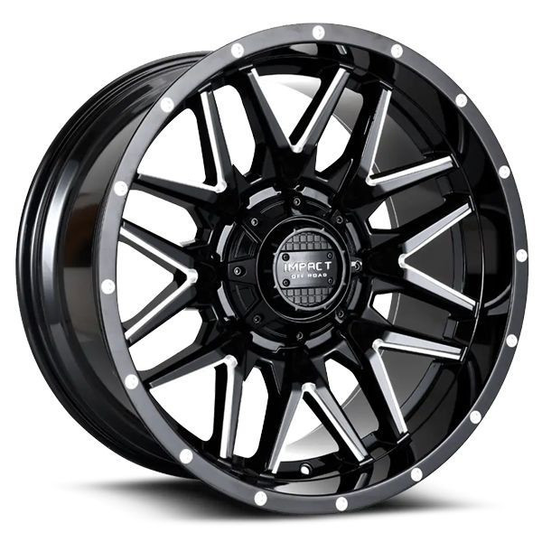 Impact Offroad Wheels 819 Gloss Black Milled 17x9 -12mm Offset 5x114.3 (5x4.5),5x127 (5x5)