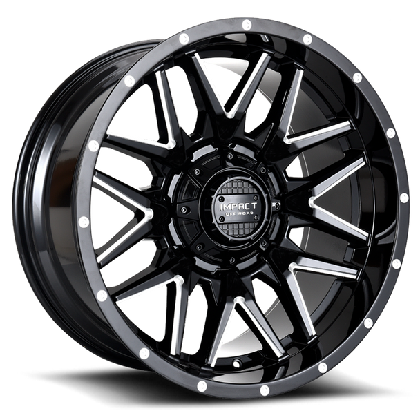 Impact Offroad Wheels 819 Matte Black Milled 17x9 -12mm Offset 5x114.3 (5x4.5),5x127 (5x5)