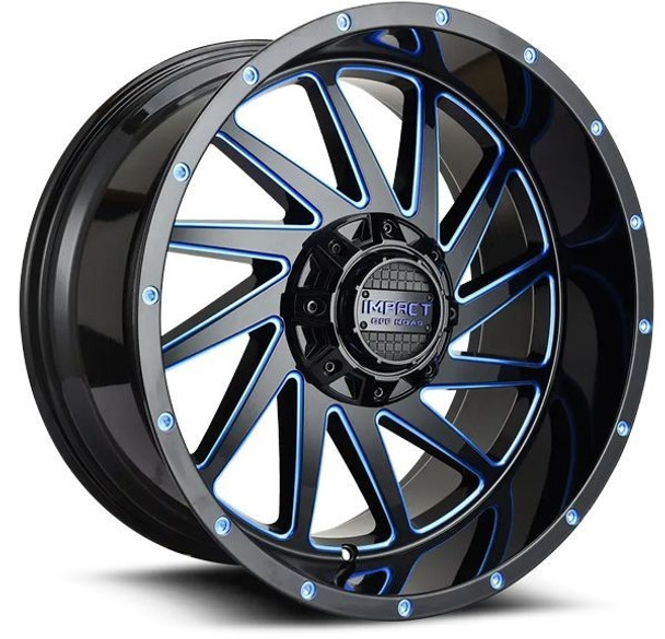Impact Offroad Wheels 811 Gloss Black Candy Blue Milled 17x9 -12mm Offset 5x127 (5x5),5x139.7 (5x5.5) | Fits Jeep Wrangler 07-Present and Jeep Gladiator Impact Offroad Wheels 811 Gloss Black Candy Blue Milled 17x9 -12mm Offset 5x127 (5x5),5x139.7 (5x5.5) | Fits Jeep Wrangler 07-Present and Jeep Gladiator
