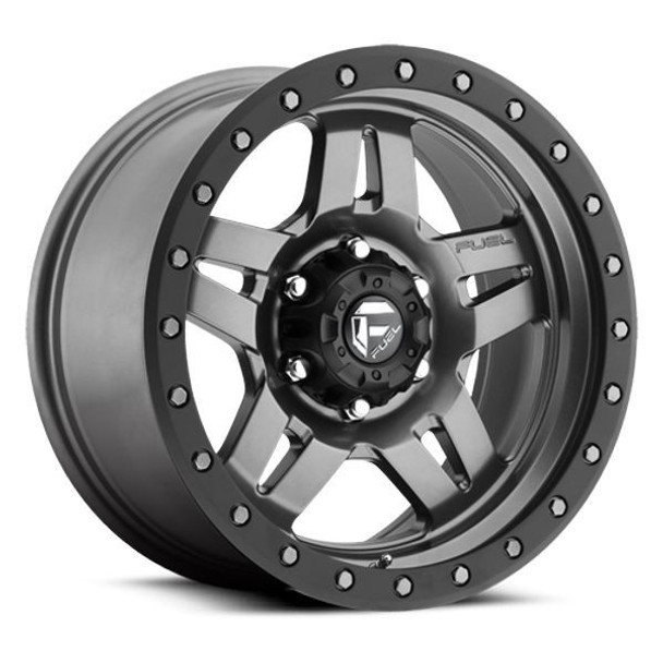 Fuel Offroad Wheels Anza D558 Matte Anthracite w/ Black Ring 18x9 1mm Offset 5x127 (5x5) | Fits Jeep Wrangler 07-Present and Jeep Gladiator Fuel Offroad Wheels Anza D558 Matte Anthracite w/ Black Ring 18x9 1mm Offset 5x127 (5x5) | Fits Jeep Wrangler 07-Present and Jeep Gladiator