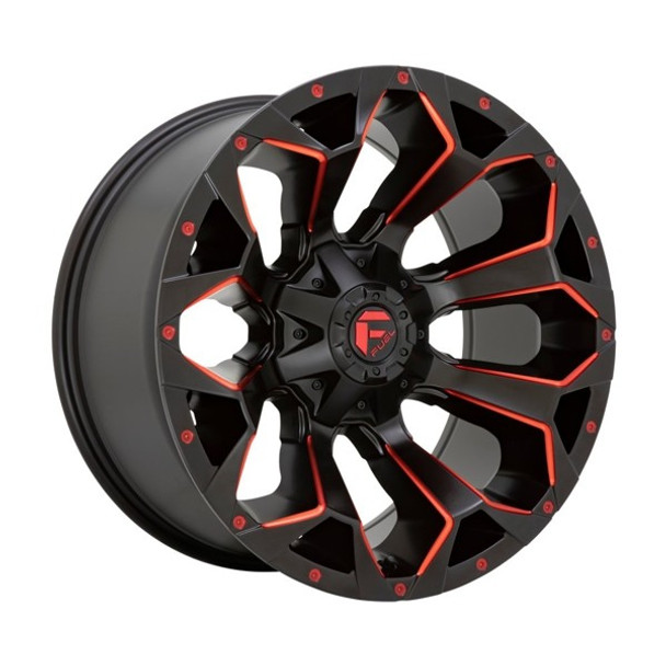 Fuel Offroad Wheels Assault D787 Matte Black Red Milled 17x8.5 14mm Offset 6x120 Fuel Offroad Wheels Assault D787 Matte Black Red Milled 17x8.5 14mm Offset 6x120