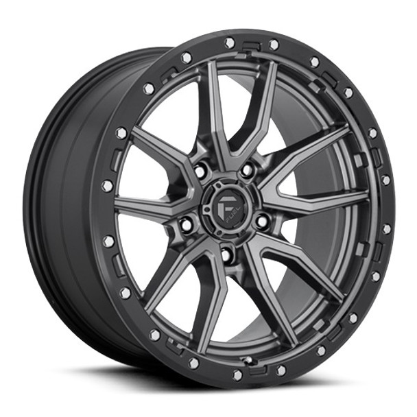 Fuel Offroad Wheels Rebel D680 Matte Gun Metal Black Bead Ring 18x9 20mm Offset 5x127 (5x5) | Fits Jeep Wrangler 07-Present and Jeep Gladiator
