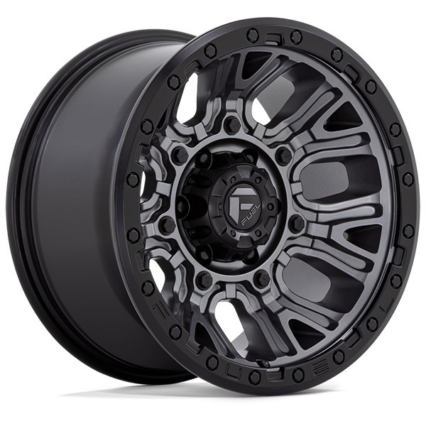 Fuel Offroad Wheels Traction D825 Matte Gunmetal With Black Ring 20x9 1mm Offset 5x127 (5x5) | Fits Jeep Wrangler 07-Present and Jeep Gladiator