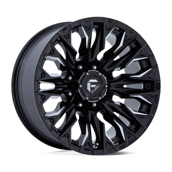Fuel Offroad Wheels Flame 8 D803 Gloss Black Milled 20x10 -18mm Offset 8x165.1 (8x6.5)