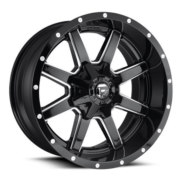 Fuel Offroad Wheels Maverick D610 Gloss Black Milled 22x10 10mm Offset 5x139.7 (5x5.5),5x150