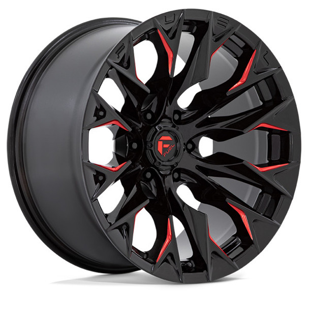 Fuel Offroad Wheels Flame 28 D823 Gloss Black Milled with Candy Red 24x12 -44mm Offset 5x127 (5x5) | Fits Jeep Wrangler 07-Present and Jeep Gladiator Fuel Offroad Wheels Flame 28 D823 Gloss Black Milled with Candy Red 24x12 -44mm Offset 5x127 (5x5) | Fits Jeep Wrangler 07-Present and Jeep Gladiator
