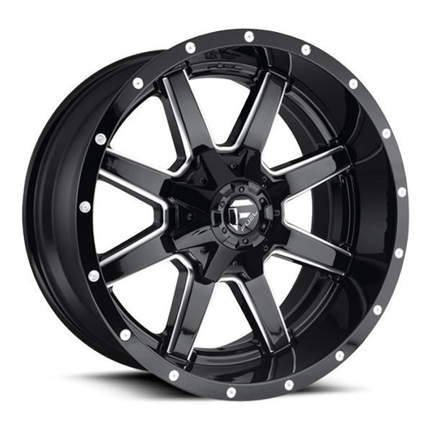 Fuel Offroad Wheels Maverick D610 Gloss Black Milled 22x12 -44mm Offset 5x114.3 (5x4.5),5x127 (5x5) Fuel Offroad Wheels Maverick D610 Gloss Black Milled 22x12 -44mm Offset 5x114.3 (5x4.5),5x127 (5x5)