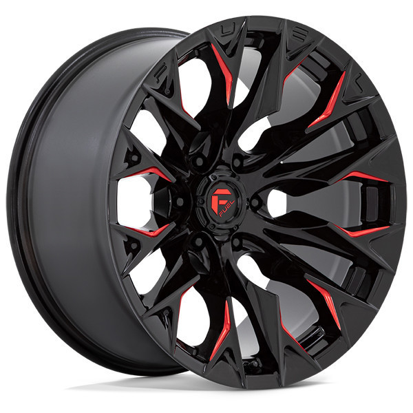 Fuel Offroad Wheels Flame 17 D823 Gloss Black Milled Red Tint 20x9 20mm Offset 8x165.1 (8x6.5)