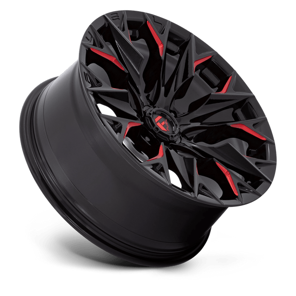 Fuel Offroad Wheels Flame 14 D823 Gloss Black Milled Red Tint 20x9 1mm Offset 6x135