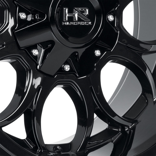Hardrock Offroad Wheels Horseshoe H713 Gloss Black 20x9 20mm Offset 5x127 (5x5),5x139.7 (5x5.5) | Fits Jeep Wrangler 07-Present and Jeep Gladiator