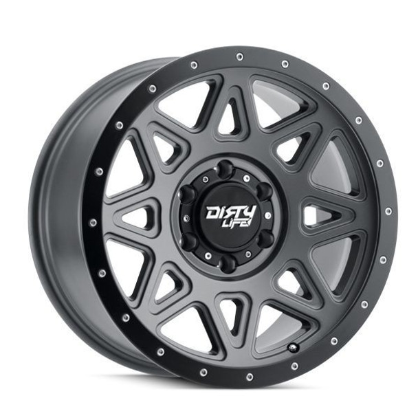 DirtyLife Wheels Theory 9305 Matte Gunmetal w/ Matte Black Lip 17x9 -12mm Offset 5x127 (5x5) | Fits Jeep Wrangler 07-Present and Jeep Gladiator DirtyLife Wheels Theory 9305 Matte Gunmetal w/ Matte Black Lip 17x9 -12mm Offset 5x127 (5x5) | Fits Jeep Wrangler 07-Present and Jeep Gladiator