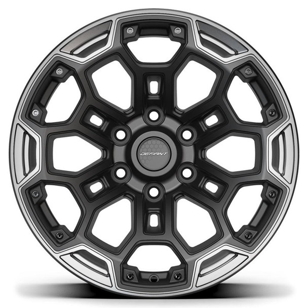 Defiant Wheels DF03 Satin Black Dark Satin Charcoal 17x9 -12mm Offset 5x127 (5x5) | Fits Jeep Wrangler 07-Present and Jeep Gladiator Defiant Wheels DF03 Satin Black Dark Satin Charcoal 17x9 -12mm Offset 5x127 (5x5) | Fits Jeep Wrangler 07-Present and Jeep Gladiator