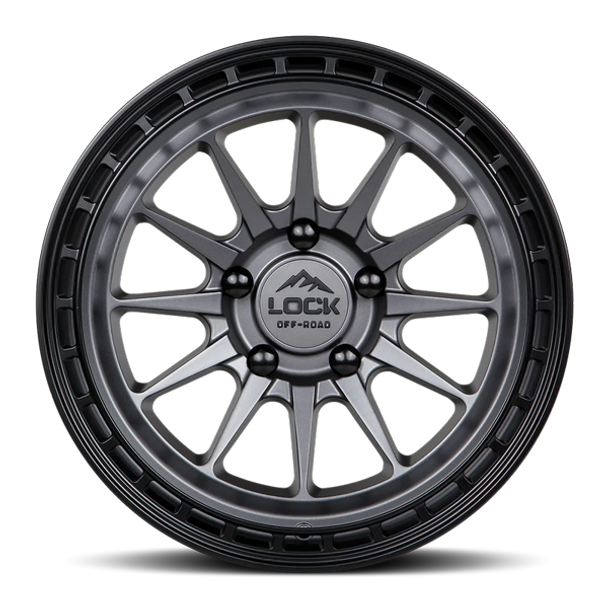 Lock Offroad Wheels Baja Matte Grey with Matte Black Ring 17x8 40mm Offset 5x127 (5x5)| Fits Jeep Wrangler 07-Up and Jeep Gladiator Lock Offroad Wheels Baja Matte Grey with Matte Black Ring 17x8 40mm Offset 5x127 (5x5)| Fits Jeep Wrangler 07-Up and Jeep Gladiator