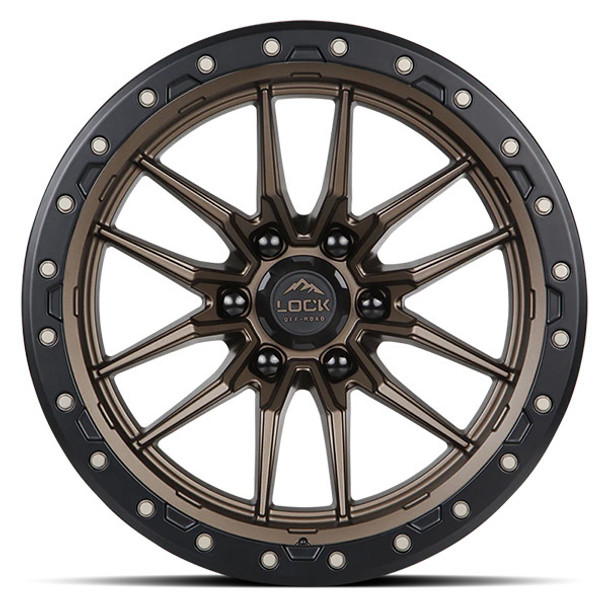 Lock Offroad Wheels Krawler Matte Bronze With Matte Black Ring 18x9 1mm Offset 5x127 (5x5)| Fits Jeep Wrangler 07-Up and Jeep Gladiator