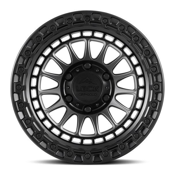 Lock Offroad Wheels Mojave Matte Black with Matte Black Ring 17x9 -12mm Offset 5x127 (5x5)| Fits Jeep Wrangler 07-Up and Jeep Gladiator