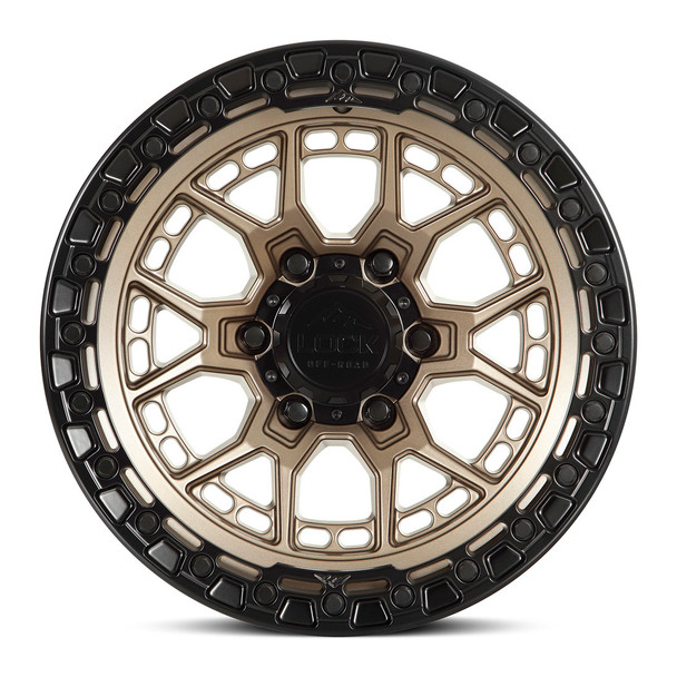 Lock Offroad Wheels Commando Matte Bronze with Matte Black Ring 17x9 -12mm Offset 5x127 (5x5)| Fits Jeep Wrangler 07-Up and Jeep Gladiator