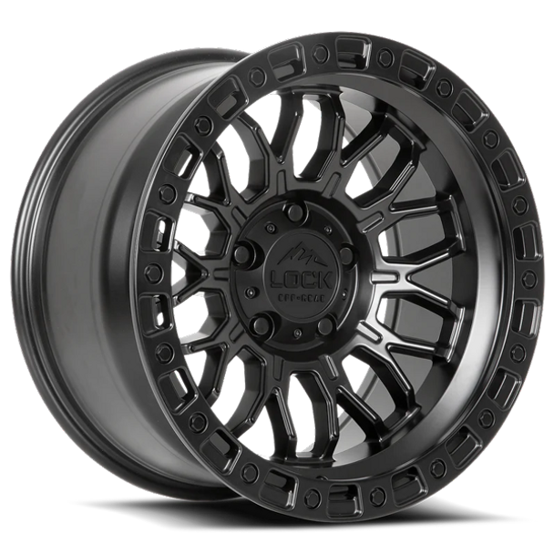 Lock Offroad Wheels Combat Matte Black with Matte Black Ring 17x9 1mm Offset 5x127 (5x5)| Fits Jeep Wrangler 07-Up and Jeep Gladiator Lock Offroad Wheels Combat Matte Black with Matte Black Ring 17x9 1mm Offset 5x127 (5x5)| Fits Jeep Wrangler 07-Up and Jeep Gladiator
