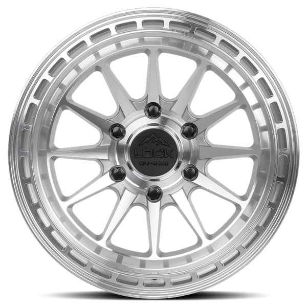 Lock Offroad Wheels Baja Machine With Clear Coat 17x9 -12mm Offset 5x127 (5x5)| Fits Jeep Wrangler 07-Up and Jeep Gladiator