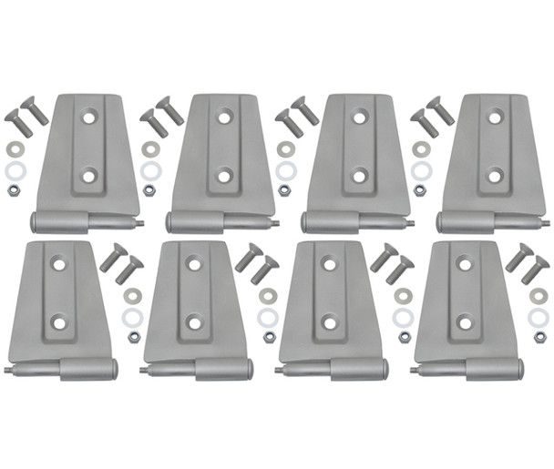 Kentrol 07-18 Jeep Wrangler JK Door Hinge Set 8 Pieces 4 Door Bare Grey