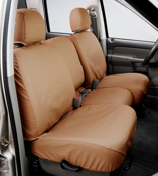 Covercraft 18-24 Jeep Wrangler Polycotton SeatSaver Custom Front Row Seat Covers - Tan