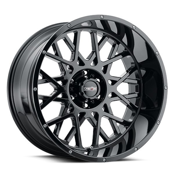 Vision 412 - 18x9 - 5x127 BP - 12mm Offset - Black Wheel