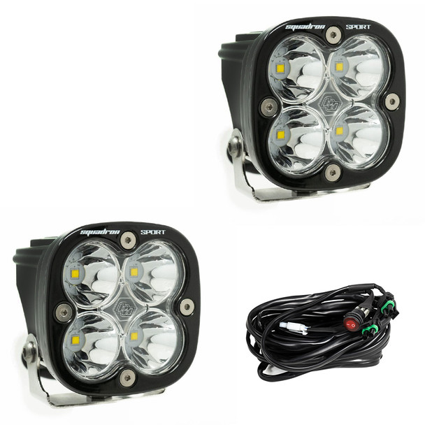 LED Light Pods Clear Lens Spot Pair Squadron Sport