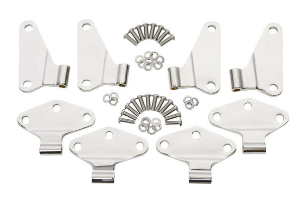 Kentrol 8-Pieces Body Door Hinge Set - Polished Silver |30581