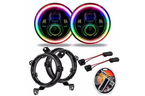 Oracle 7in. High Powered LED Headlights - Pair - ColorSHIFT |5769J-330-Fits Jeep Gladiator JT / Jeep Wrangler JL