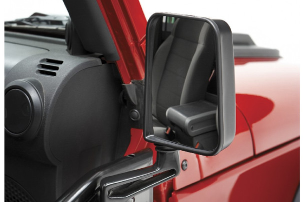 Bestop Mirror Replacement Set - Slotted Arm Design, Black Cast Aluminum |51262-01-Fits Jeep Wrangler TJ / Jeep Wrangler YJ