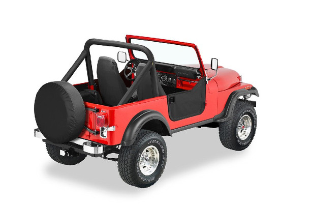 Bestop Lower Fabric Half Doors - Black Crush |53038-01-Fits CJ7 / Jeep Wrangler YJ
