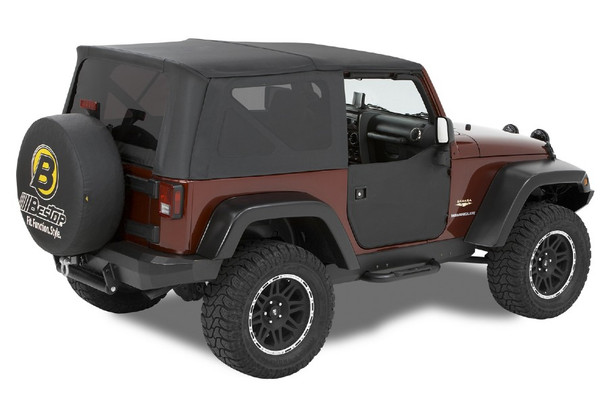 Bestop Fabric Front Lower Half Doors Black Diamond |53040-35-Fits Jeep Wrangler JK