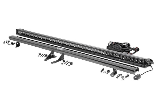 Rough Country Black-Series 50-inch LED Light Bar Cowl Kit |70057-Fits Jeep Gladiator JT / Jeep Wrangler JL