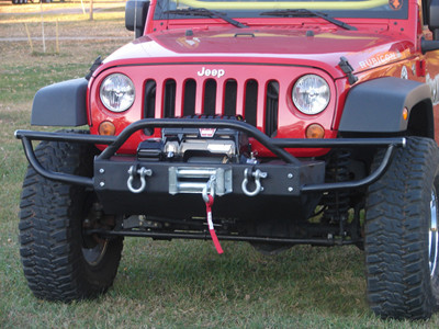 Rock Hard 4x4 Patriot Series Front Bumper W/Tube Extensions & Lowered Winch Plate |RH-5004-Fits Jeep Wrangler JK