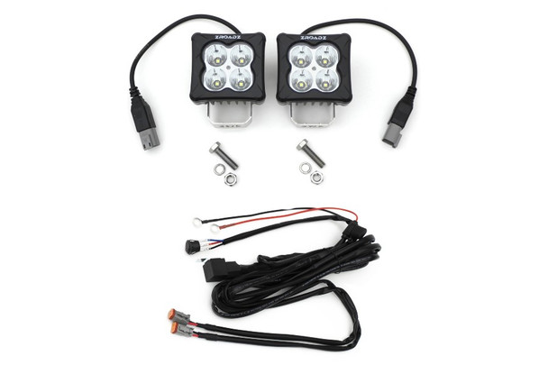 ZROADZ 3-inch LED Light Pod Kit, G2 Series, Bright White, Flood Beam, 2 Piece with Wiring Harness |Z30BC20W-D3S-K
